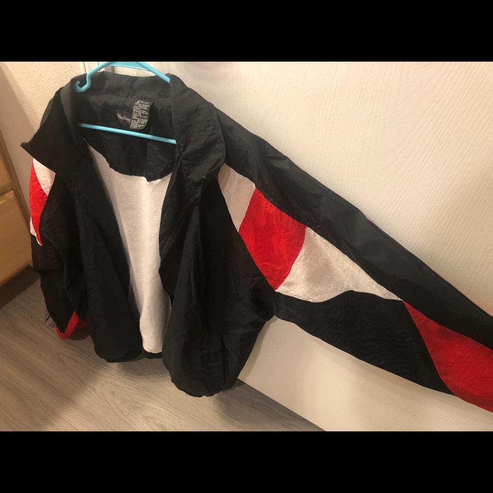Vintage MacGregor multi color block windbreaker(red,white,black)XL Men CRISP!